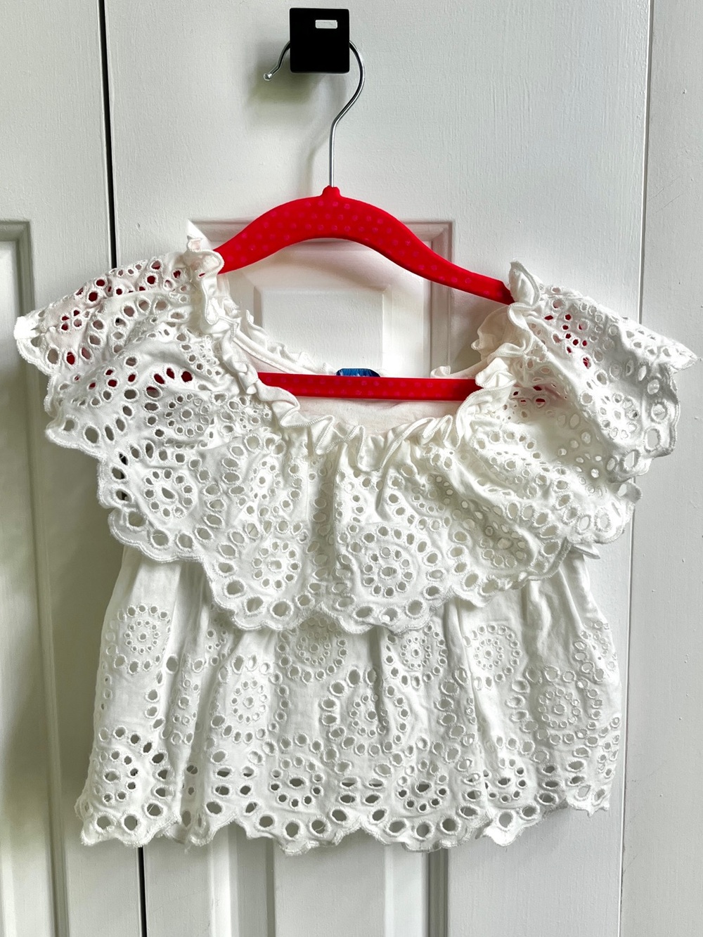 Mayoral White Eyelet Lace Ruffle Blouse | Girls 36 Months 3T